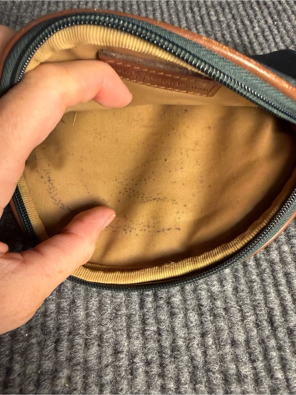 Vintage Polo Ralph Lauren Black Watch Plaid Dome Cosmetic Pouch Clutch Bag